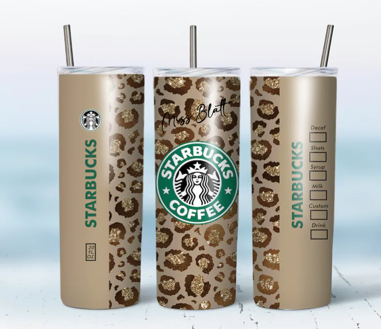 Caramel Leopard Starbucks Tumbler – Orchard Creek Designs