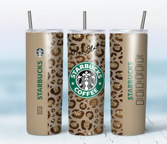 Caramel Leopard Starbucks Tumbler