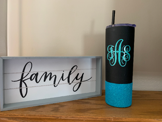 Personalized Initial & Name Shimmer Tumbler
